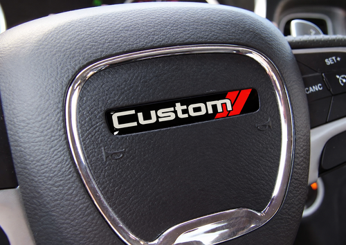 Custom Red Slash Domed Strip — Vinylaufkleber (Lenkrad) für Dodge Challenger_1