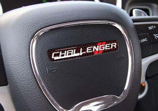 Ein Lenkrad-Emblem gewölbter Aufkleber Challenger Dodge

