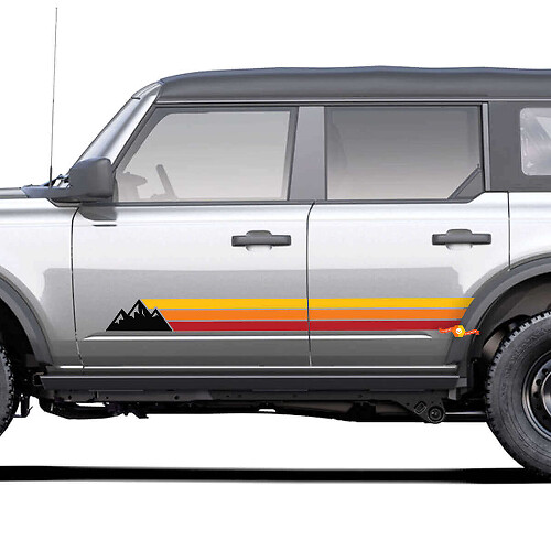 Retro Vintage Heritage Berge Schwelleraufkleber Seitenstreifen Sticker Für Toyota 4Runner