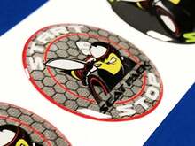 Knopf zum Starten des Motors Start Stop Scat Pack Wabengraues Logo-Emblem gewölbt Aufkleber Abziehbilder Challenger Charger Dodge Scatpack
 2
