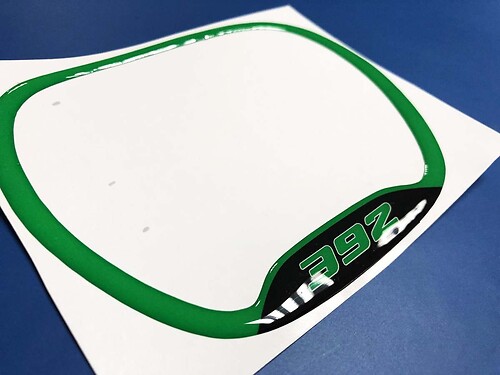 392 Green Domed Trim Ring — Vinylaufkleber (Lenkrad) für Dodge Challenger