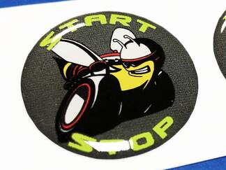 Motorstartknopf Start Stop Scat Pack-Logo Graues Limetten-Emblem gewölbte Aufkleber Challenger Charger Dodge Scatpack
