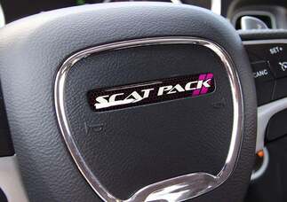 Ein Lenkrad-Scat-Pack Violettes Emblem gewölbter Aufkleber Challenger Charger Dodge Scatpack
