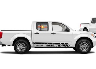 Vinyl-Aufkleber für Toyota Tundra Side Stripe Kit Bedskirts in Distressed-Optik
