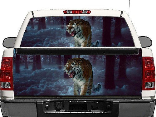Tiger im Wald Heckscheiben- oder Heckklappen-Aufkleber für Pick-up Trucks und SUVs