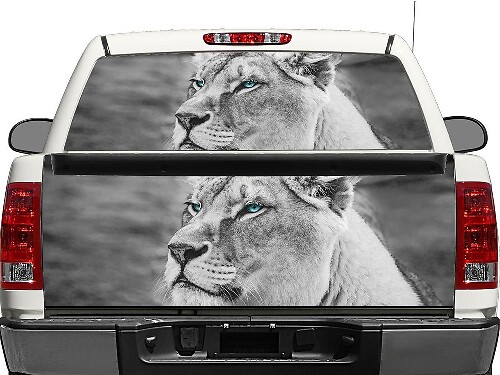 White Lion Heckscheiben- oder Heckklappen-Vinylaufkleber für Pickup Truck SUV