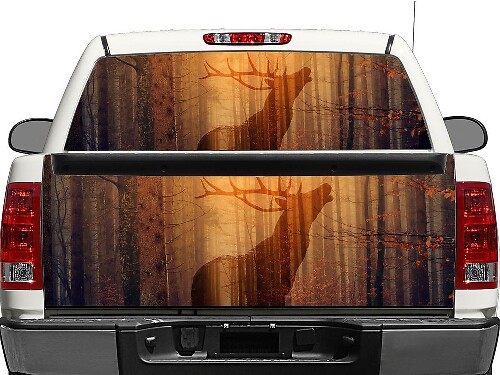 Hirsch im Wald Herbst Heckscheibe ODER Heckklappe Aufkleber Aufkleber Pick-up Truck SUV Car
