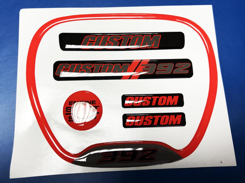 Kundenspezifisches rotes Schriftzug-Innenset Lenkrad Startknopf Motor Schlüsselanhänger Vinyl-Aufkleber für Dodge Charger 2015-2026