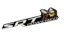 Scat Pack Challenger oder Charger SRT Powered Abzeichen Emblem gewölbter Aufkleber Aufkleber Dodge Weiße Farbe Schwarzer Hintergrund
 2