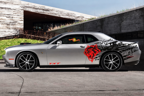 TXT Cat Head Splash Side Stripe Set Seite Vinylaufkleber für Dodge Challenger 2009-2019