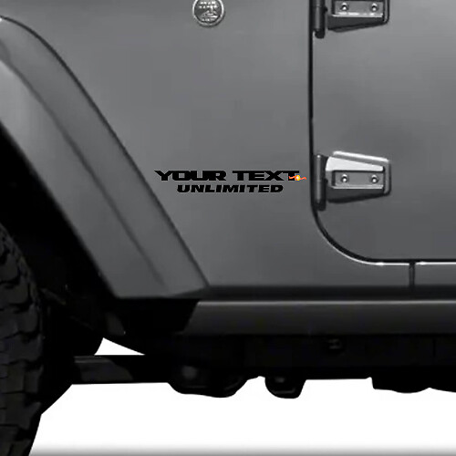 Benutzerdefinierter Text Unbegrenztes Seiten-Vinylaufkleber-Set für Jeep Wrangler