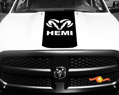 Dodge Ram 1500 2500 3500 Vinyl Racing Stripe RAM Hemi Hood Aufkleber #15
