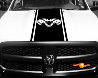 Dodge Ram 1500 Vinyl-Aufkleber HAUBE Ram Head Racing HEMI Stripe Stickers #35
