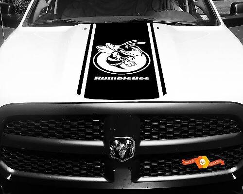 Dodge Ram 1500 Vinyl-Aufkleber HOOD Rumble Bee Stripe Stickers #44
