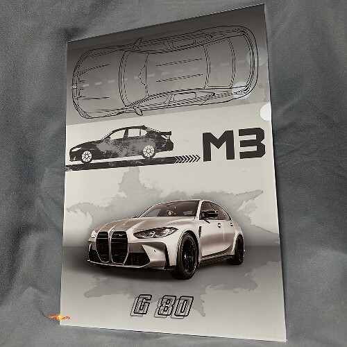 Custom M3 G80 glänzendes Acryl-Garagenwandkunst-Panel für BMW-Fans