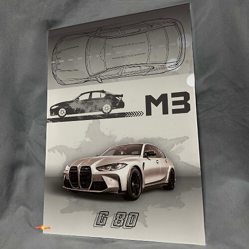 Custom M3 G80 glänzendes Acryl-Garagenwandkunst-Panel für BMW-Fans