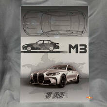 Custom M3 G80 glänzendes Acryl-Garagenwandkunst-Panel für BMW-Fans_2