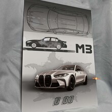 Custom M3 G80 glänzendes Acryl-Garagenwandkunst-Panel für BMW-Fans 3