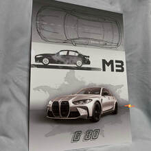 Custom M3 G80 glänzendes Acryl-Garagenwandkunst-Panel für BMW-Fans_3