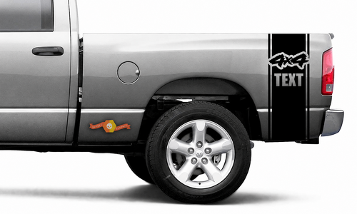 4X4 TEXT Pinstripe Bed Band Pair Ladeflächenseite Vinylaufkleber für Dodge Ram 1500