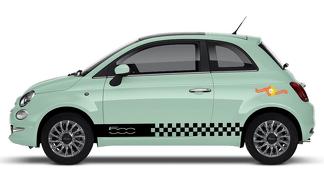 Fiat 500 Vinyl Racing Checkered Flag Stripe Aufkleber Aufkleber 52
