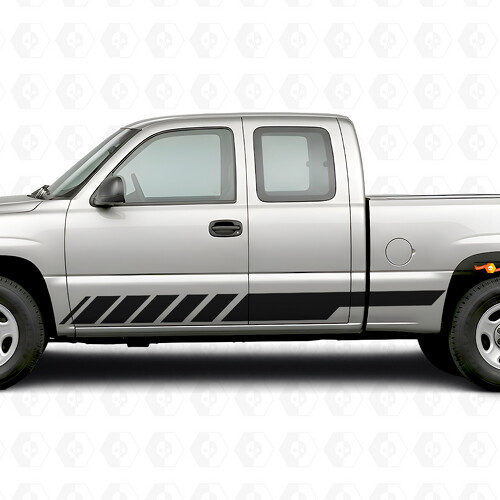 Schräge Racing Tür- & Schwellerspiegelfolien für Chevrolet Silverado 1500 GMT800 1999-2007