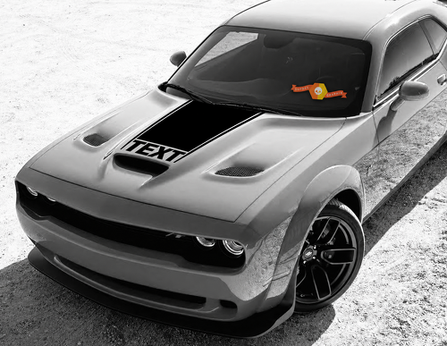 TEXT Tapered Hood Scoop Panel Motorhaube Vinylaufkleber für Dodge Challenger
