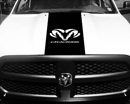 Dodge Ram 1500 Vinyl-Aufkleber HAUBE Ram Head Racing HEMI Stripe Stickers #68
