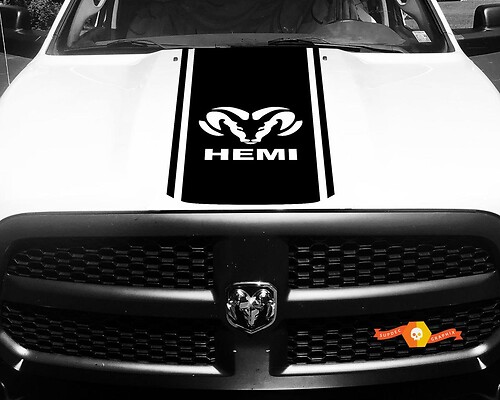 1500 2500 3500 Ram Truck Hemi Vinyl Racing Stripe Hood Aufkleber #85
