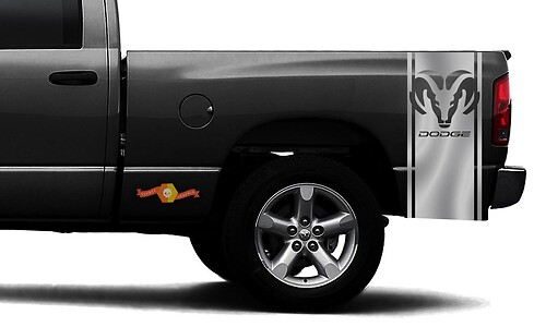 DODGE RAM 1500 VINYL-AUFKLEBER Bettseitenstreifen Racing CHROM-Aufkleber DODGE Ram #92
