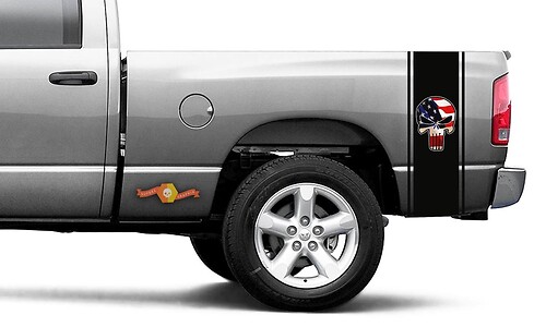 Punisher Bedruckter Aufkleber Schwarze Flagge Ram Truck Vinyl Racing Stripe Aufkleber #105
