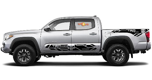TRD 4x4 Sport Punisher Seitenschweller- und Ladebett-Seiten Vinyl-Aufkleber-Kit für Toyota Tacoma 2016-20