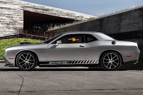 2X SHAKER Schweller Negativraum Aufkleber Decals Streifen Vinylgrafiken für Dodge Challenger