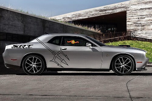 2 Seite Dodge Challenger DEMON Pitchfork SRT 840 HP Seite Vinyl Aufkleber Grafik Aufkleber-1
