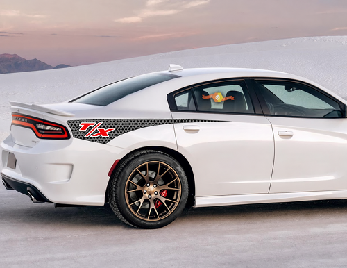 T/X Honeycomb Quarter Wedge Pair Hinterer Kotflügel Vinylaufkleber für Dodge Charger 2011-2020