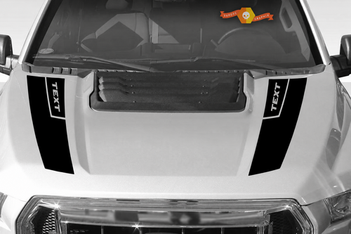 Individuelle Schriftzug Motorhauben Vinyl Aufkleber Grafiken Rallye Sticker Set 2 Stück für Musclecar Truck Power Truck 2016-2018 8321