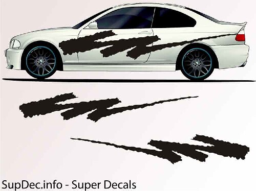 Street Graphity Stil Streifen Seiten Vinyl Aufkleber Sticker
