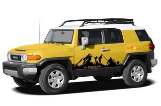 2 x Toyota FJ Cruiser Mountains Seite Vinyl-Aufkleber Grafik-Rallye-Aufkleber-Kit
