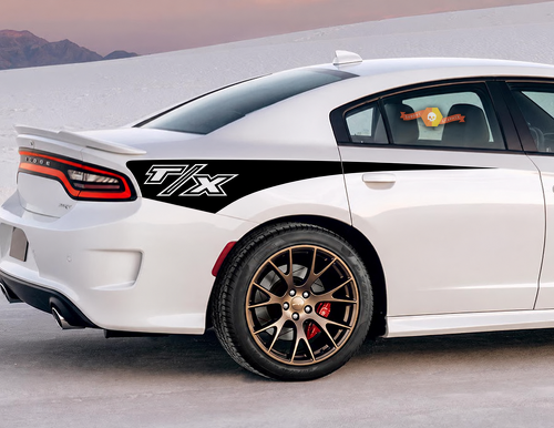 T/X Outline Quarter Wedge Pair Hinterer Kotflügel Vinylaufkleber für Dodge Charger 2011-2020