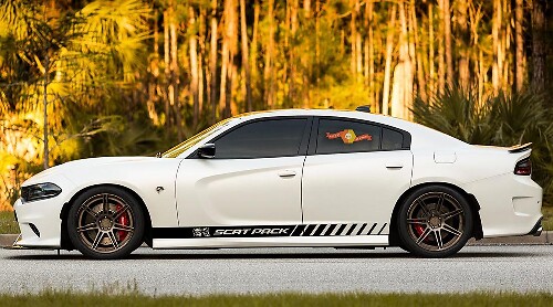 Scat Pack Seitenschweller-Streifen Vinyl-Aufklebersatz für Dodge Charger 2011-2019