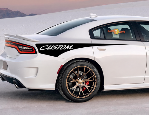 CUSTOM Cursive Quarter Wedge Pair Hinterer Kotflügel Vinylaufkleber für Dodge Charger 2011-2019
