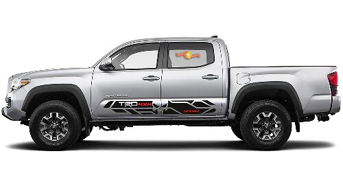Punisher Skull TRD-Stil Seiten-Vinyl-Aufkleber-Kit für Toyota Tacoma 2016-2020