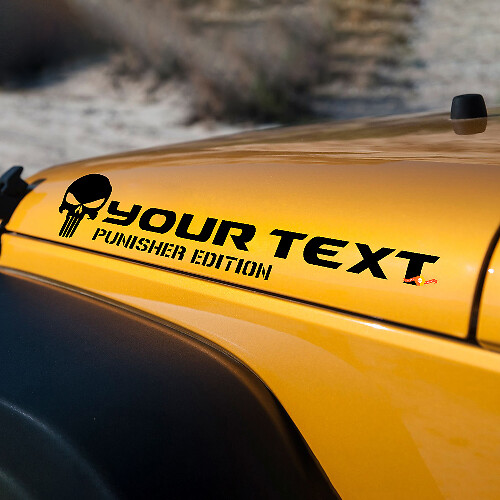 Rubicon Punisher Edition Motorhaubenaufkleber Vinylfolie für Jeep Wrangler