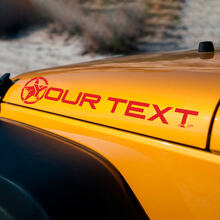 Benutzerdefinierter Text Military Star Edition Motorhaubenaufkleber Vinyl-Aufkleber für Jeep Wrangler 3