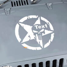 Punisher Militärstern Haubenaufkleber Vinyl-Decal für Jeep Wrangler 2