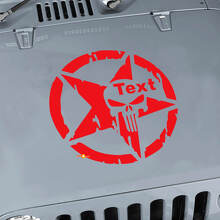 Punisher Militärstern Haubenaufkleber Vinyl-Decal für Jeep Wrangler 3