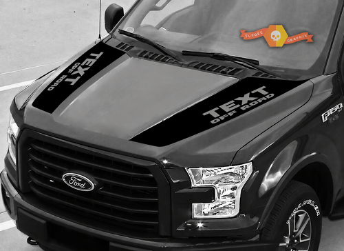 TEXT OFF ROAD Twin Hood Rail Pair Motorhaube Vinylaufkleber für Ford F-150 Raptor