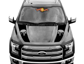 FORD F-150 Raptor Punisher Hood Graphics 2015 2019 Ford Racing Stripe Decals

