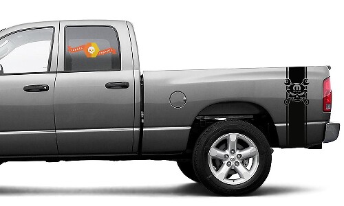Dodge Ram 1500 2500 3500 Vinyl Totenkopf Mopar Aufkleber Racing Sticker Stripe Hemi Mopar 5.7L
