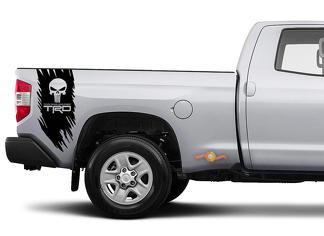 Toyota TRD Truck Off Road Punisher Skull Edition Aufkleber Aufkleber Vinyl LKW Ladefläche Seite Grafik
